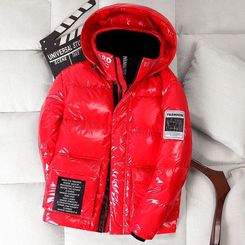 

Short Down Coat New 2020 Shiny Fashion Winter Women Plus size Loose Jacket Hooded Thick Cold-proof Outerwear Warm Women' Parkas, Black