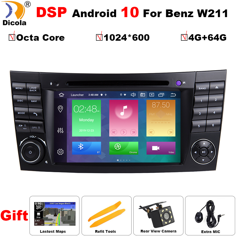 

DSP 4G+64G Android 10 IPS Touch Screen Car DVD Player For E-Class W211 E200 E220 E300 E350 Octa Core4G Wifi Radio