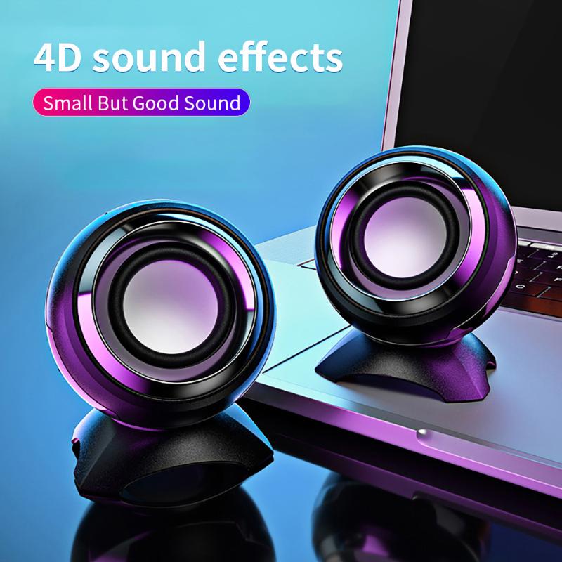 

3.5mm & USB Adapter Wired Mini Computer Speaker Q8 Bass Stereo Desktop Speaker for Laptop Phone AUX Audio Multimedia