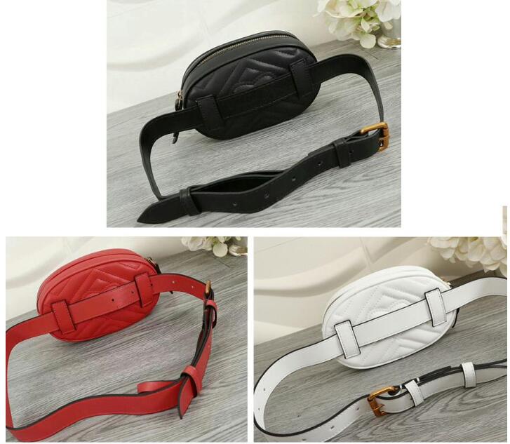 

Fashion Waist bag high quality Fashions real genuine leather bags Belt come with Gift box, Red