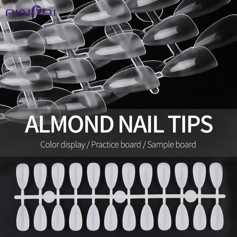 

120 Pcs Almond Shape Full Cover False Nail Tips Artificial Fake Nail Manicure Art Practice Polish Color Display Tips, Transparent