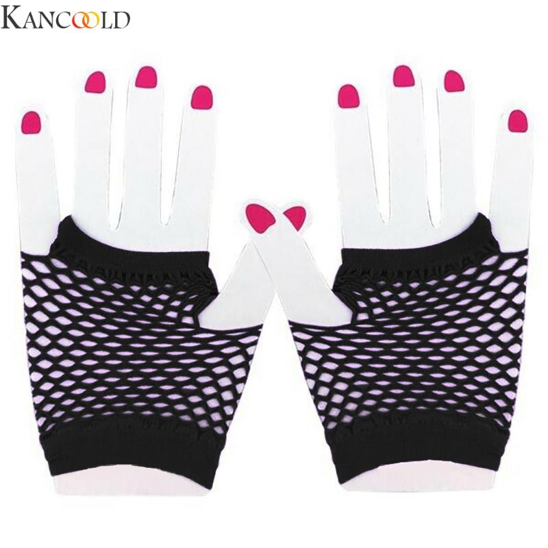 

KANCOOLD Ladies Girls Short Mesh 80s STYLE Fishnet Gloves Hen night Party Wear Gloves 1 Pair New Fashion Women Fingerless