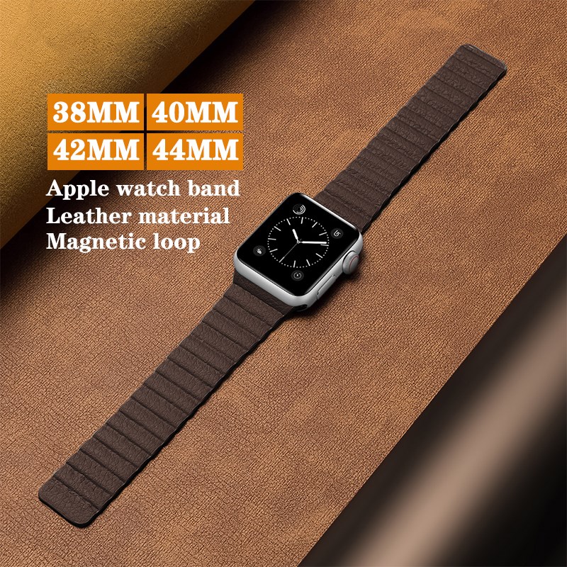 

Leather loop strap watchband For iWatch 3/2/1 38mm 42mm Magnetic loop For Apple Watch band 40mm 44mm For iWatch 4/5