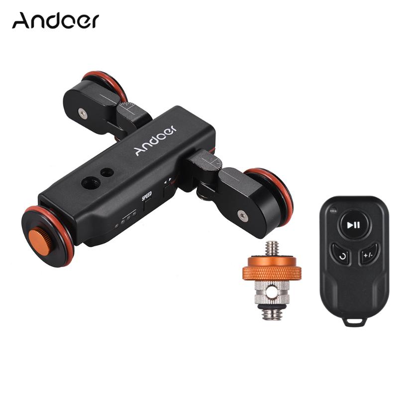 

Andoer L4 PRO Camera Video Dolly with Scale Electric Track Slider Wireless 3 Speed Adjustable Mini Slider Skater for DSLR