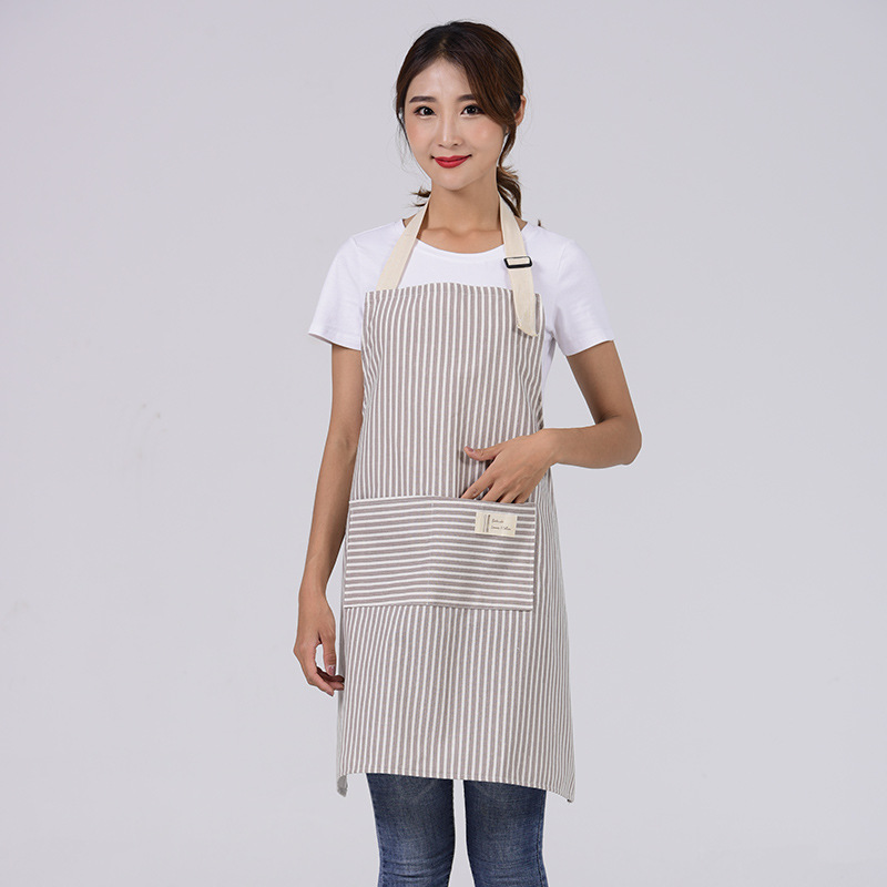 

2 Pcs Cotton Linen Cooking Apron Adjustable Soft Chef Apron with Pocket for Kitchen UD88