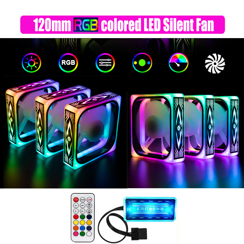 

Super new silent RGB sync 120mm LED fan pc cooler fan speed adjusted beautiful LED multimodes 12cm case RGB cooler