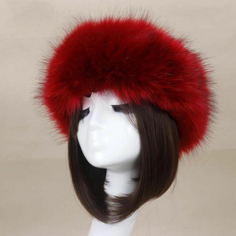 

2020 Winter Thick Furry Hairband Fluffy Russian Faux Fur Women Girl Fur Headband Hat Winter Outdoor Ski Hats Hot