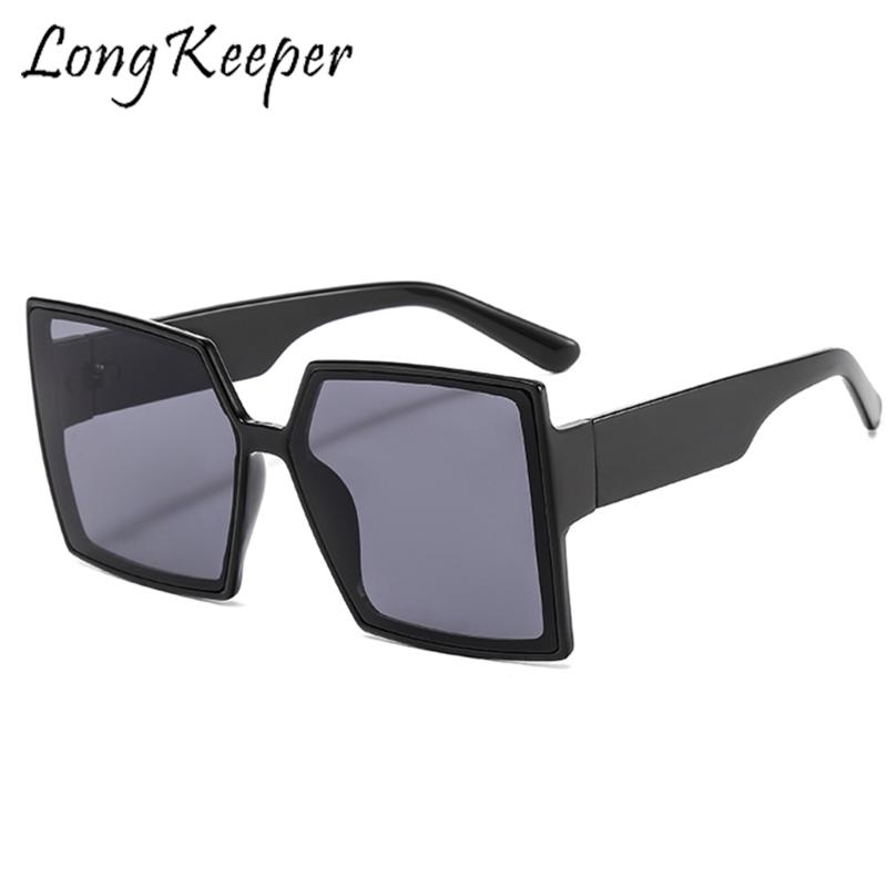 

Sunglasses 2021 Oversize Women Big Frame Square Flat Top Gradient Lens Sun Glasses Female Men Vintage Shades UV400