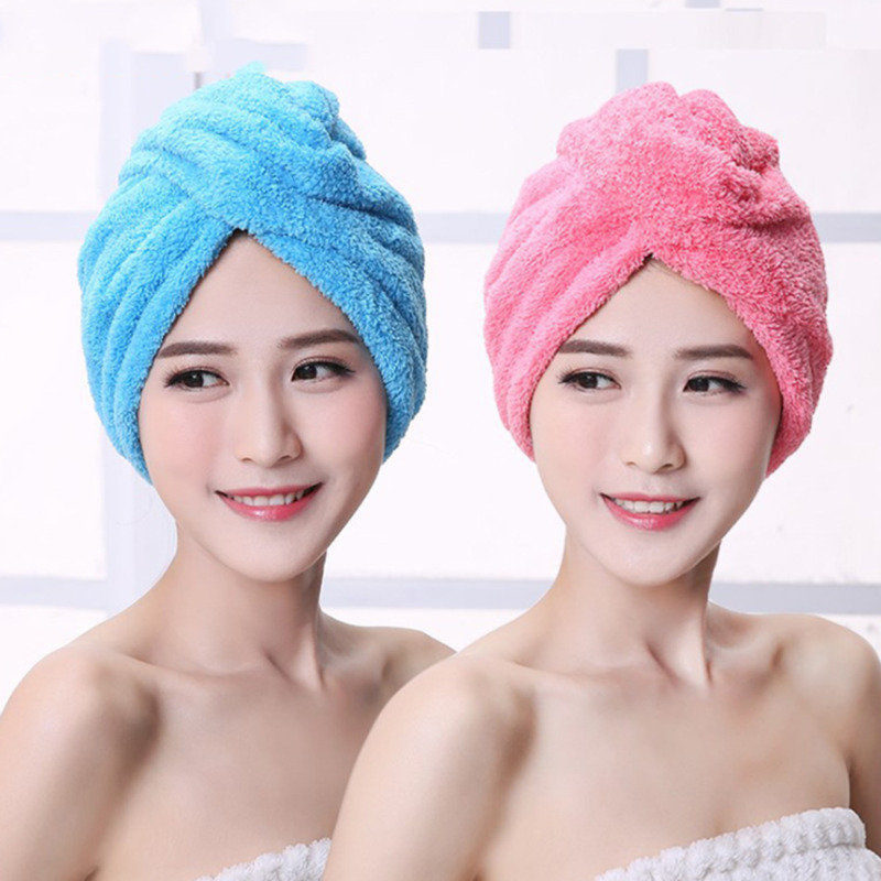 

Solid Quick Drying Microfiber Hair Towel Wrapped Turban Turbie Twist Hat Caps Spa Bath Dry Hair Hat