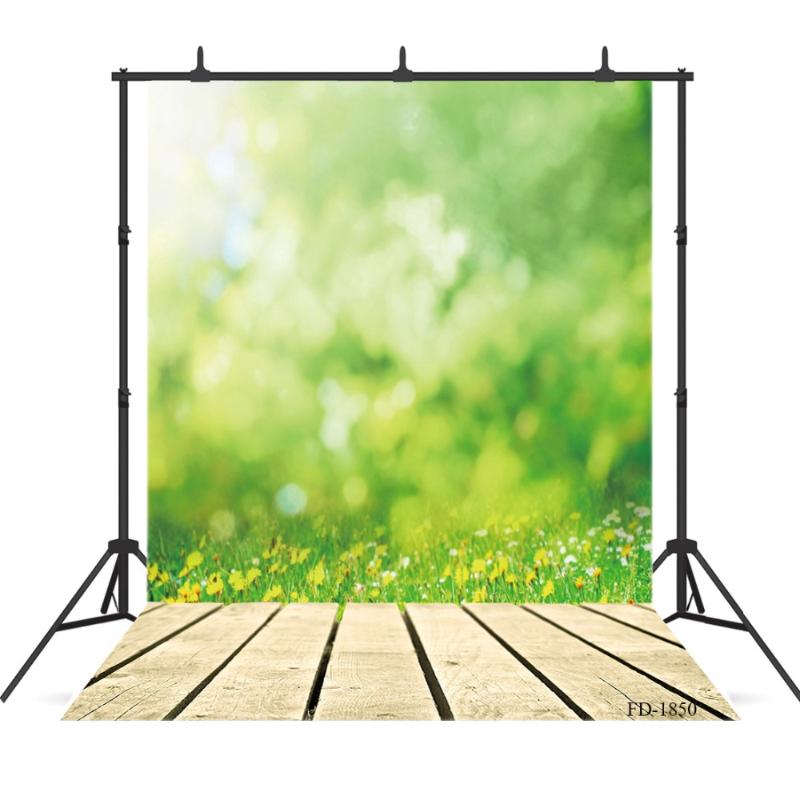 

Bokeh Green Grass Wooden Floor Photography Background for Photo Shoot Props Child Portrait Vinyl cloth Backdrop Photocall