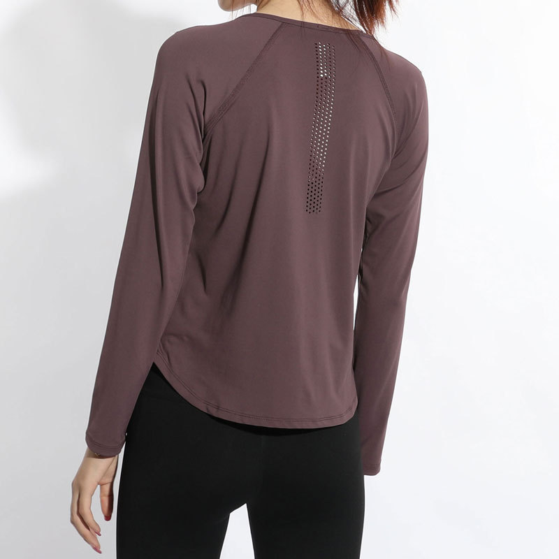 

New Women' Running Fitness Long Sleeve T-shirt Women Yoga Tops Slim Loose Breathable Hollow Out Running Top Gym Shirts -4XL, Black