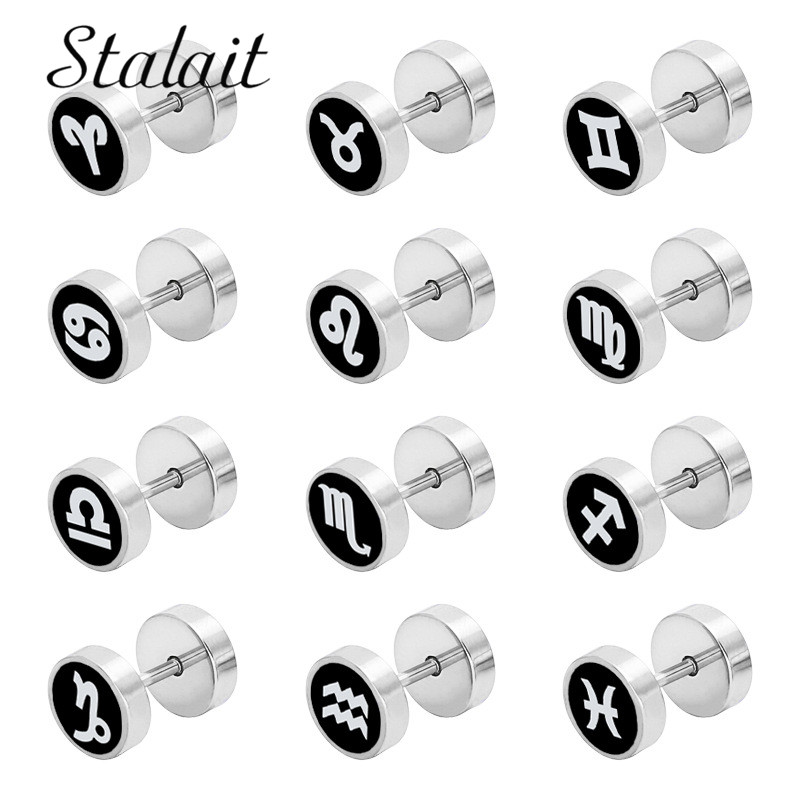 

12 Constellation Stainless Steel Earrings Aries Taurus Gemini Cancer Leo Virgo Libra Scorpio Sagittarius Capricorn Aquarius