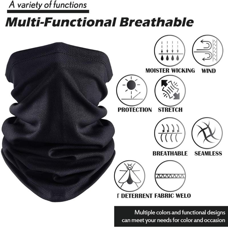 

6 Pieces Summer Face UV Protection Neck Gaiter Scarf Sunscreen Breathable Bandanas Turban Hand Band Magic Scarves Outdoor