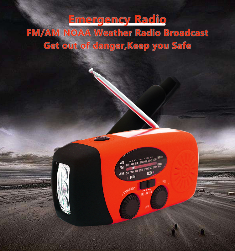 

earthquake disaster Portable Hand Crank Solar Radio,AM/FM NOAA Weather Radio with LED , 1000mAh Power Bank for