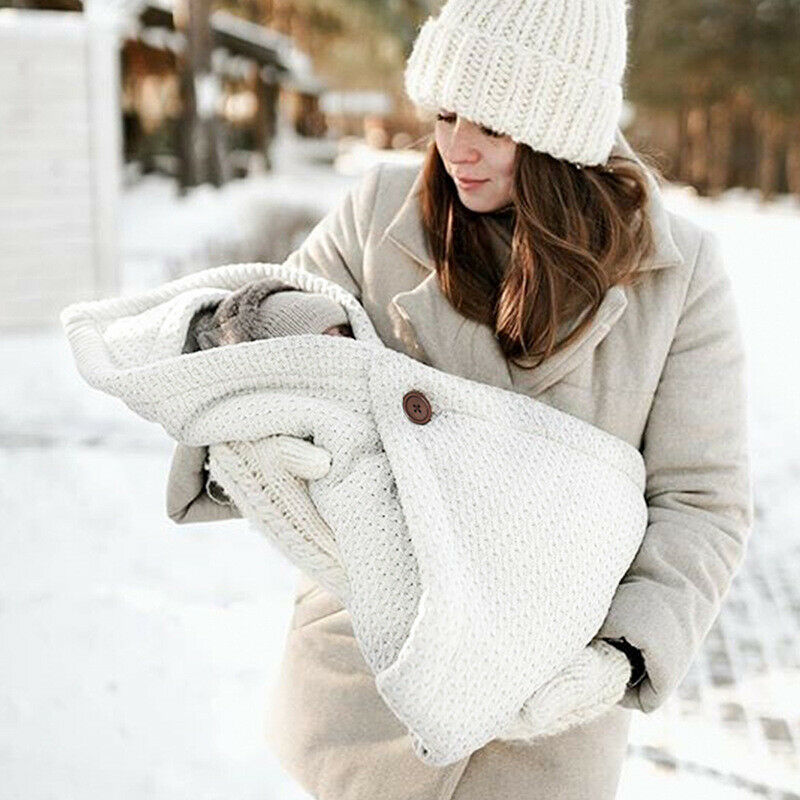 

Newborn Baby Infant Swaddle Wrap Warm Blanket Soft Knitting Flannel Sleeping Bag