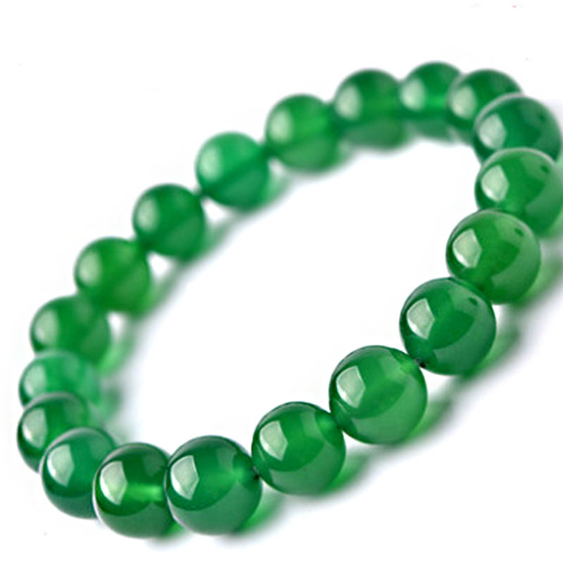 

jinzeyi Natural green stone bracelet for women and girls trendy 8mm Crystal Bracelet retro charm single circle beads bangles