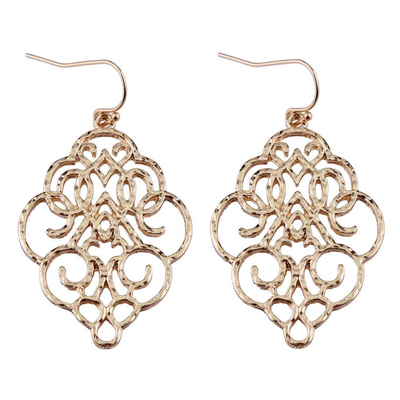 

ZWPON New Gold Filigree Morocco Earrings for Women Fashion Drop Earrings Jewelry Zinc Alloy Basic Statement 2020