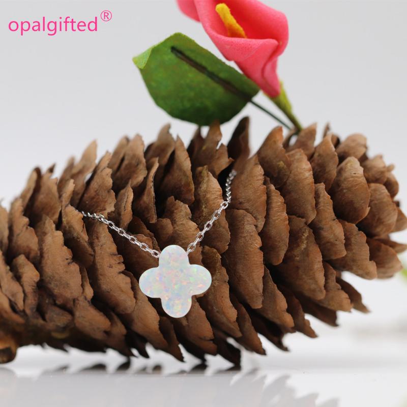 

2020 Hot Sale 10mm White OP17 Synthetic Flower Opal pendant for Wedding necklace S925 O chain Trendy Jewelry with High Quality