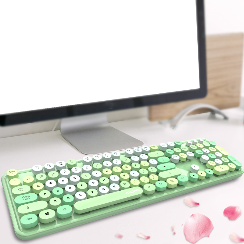 

2020 4 Color Mixed Color Game Keyboard And Mouse Set 2.4Ghz Wireless Keyboard Universal Desktop And Mouse Kit 104 Keys