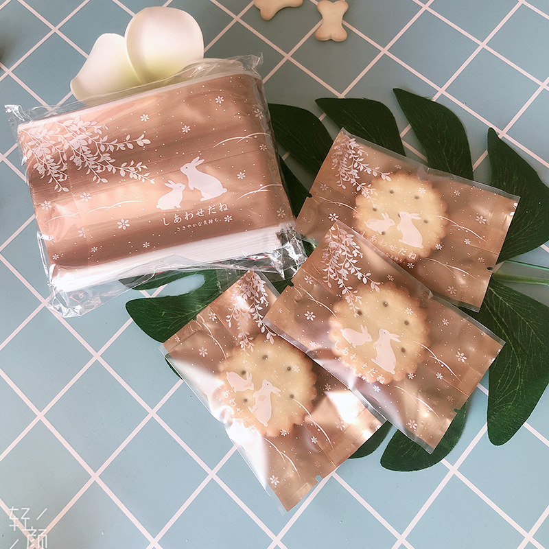 

100pcs/lot Flying Willow Branches Two Little Golden Frosted Snowflake Crispy Soap Cookie Pack Bag Baptism Sugar Packaging