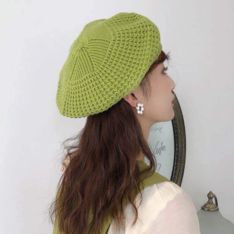 

Wild wool beret soft sister octagonal hat autumn and winter women ah painter hat tide men and women winter S92, Black