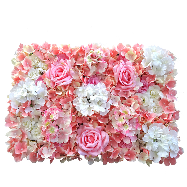 

3D Wedding decorative backdrop flower panel silk hydrangea rose artificial flower wall, Beige