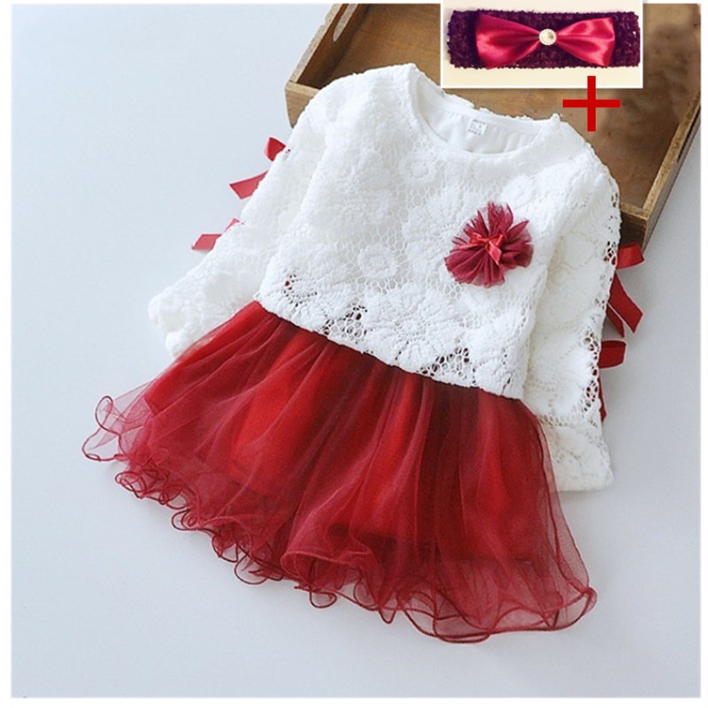 

Baby girl dress 2020 spring princess baby party pettiskirt dress + lace jacket pullover + hair band hair clip 4 Pcs 6-24 Month, Pink