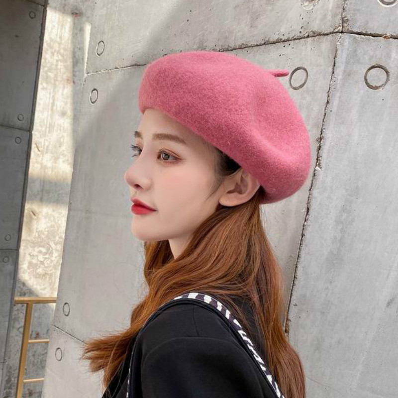 

Wool Beret Autumn and Winter Warm Fashionable Caps Pumpkin Hat New Korean Version Wild 2020 Bonnets for Women Designer, White