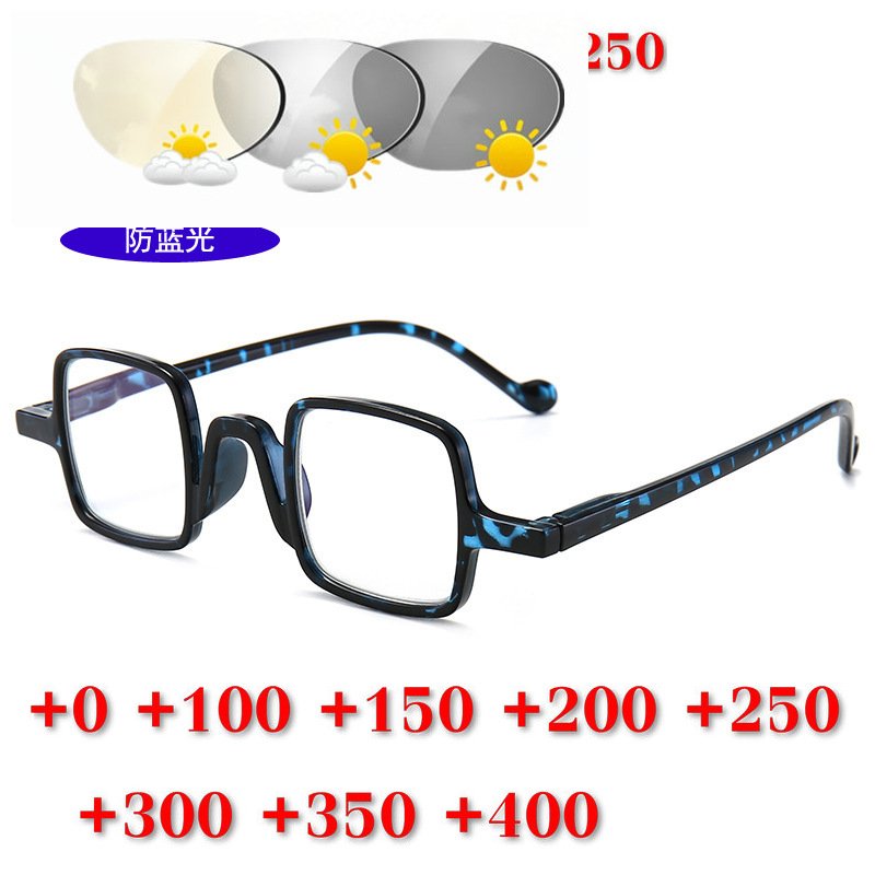 

Sexy Leopard Reading Glasses Retro Style Square Men Women Vintage Elderly anti-fatigue Sun Photochromic Eyeglasses FML