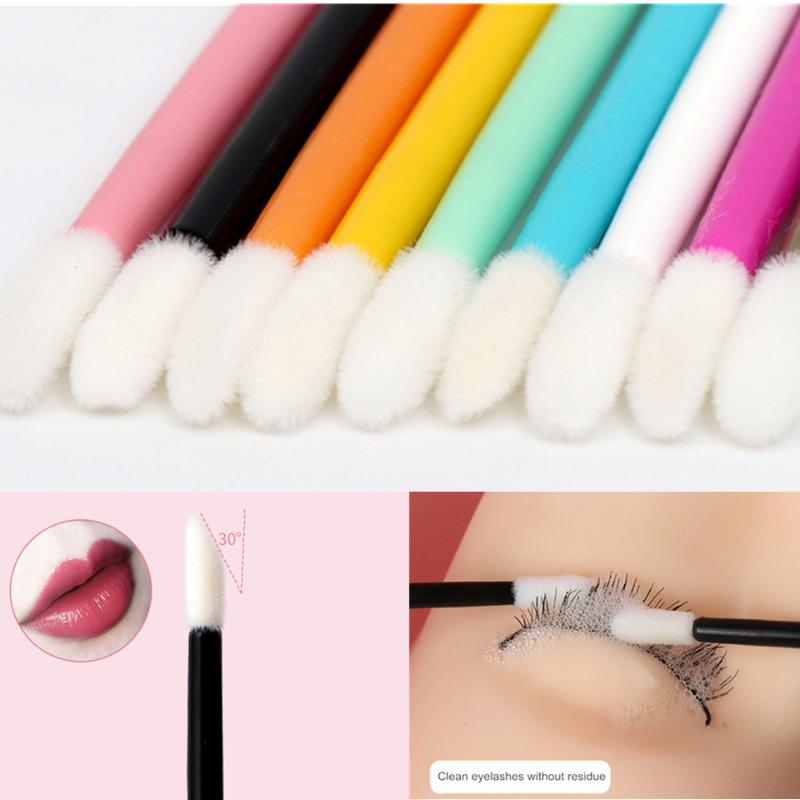 

50PCS Disposable Lip Brush Lipstick Lip Glaze Gloss Cotton Wands Eye Shadow Applicator Mini Cosmetic Liner for Beginners