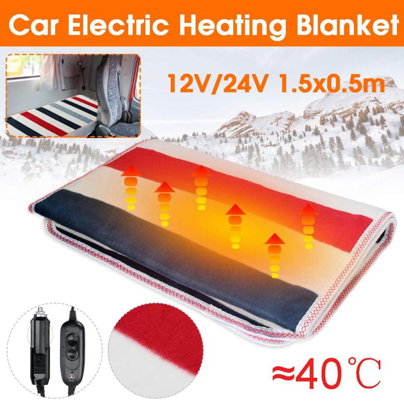 

12V/24V Car Electric Heating Blanket 150x50cm Bedroom Soft Mattress Blankets For Winter Heated Blanket Car Rear Seat Body Warmer