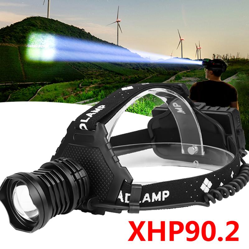 

xhp90.2 Led headlamp Headlight the most powerful 32W 4291lm head lamp zoom power bank 7800mAh 18650 battery