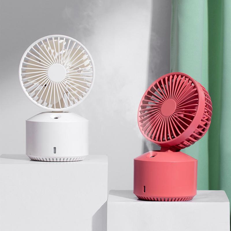 

2020 new mini rechargeable fan cooling with 2000mAh battery portable fan air cooler USB personal water mist humidifier desk