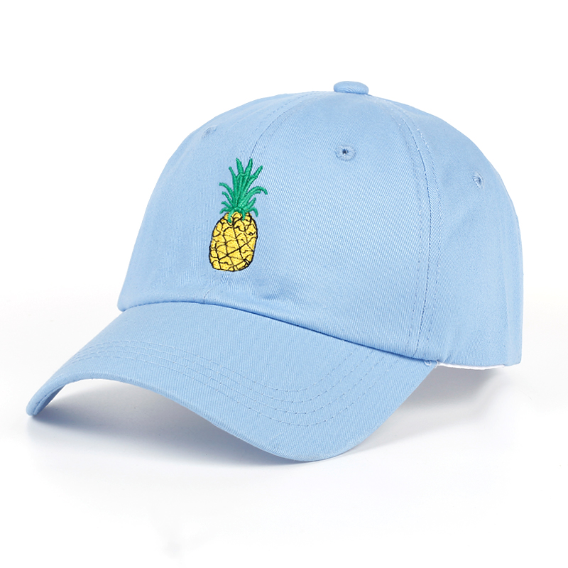 

TUNICA Pineapple Embroidery Baseball Cap Cotton 100% Hipster Hat Fruit Pineapple Dad Hat Hip Hop Cotton Snapback Cap hats, Red