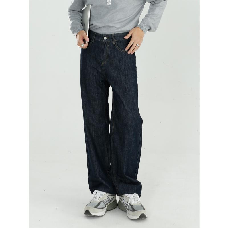 

Male Streetwear Vintage Fashion Hip Hop Wide Leg Jeans Trousers Men Loose Straight Casual Denim Pants, 141