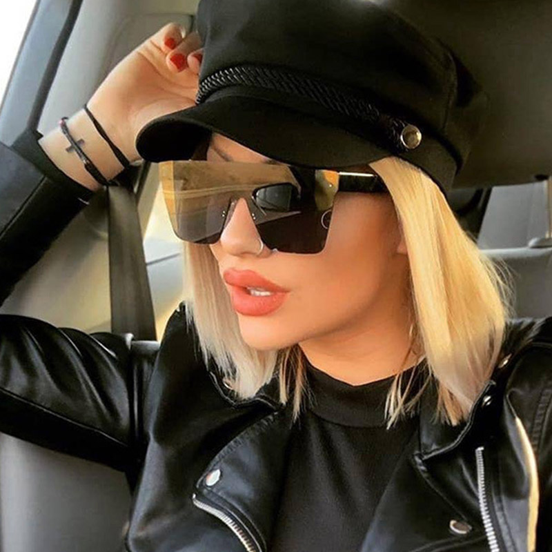 

Sunglasses Rectangle Black Women 2021 Brand Design Mens Oversized Square Sun Glasses Vintage Retro Shades Shield Eyewear Oculos