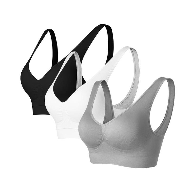 

HIVOF Seamless Sports Bras for Women Wirefree Padded Workout Yoga Gym Fitness Bra, White8906
