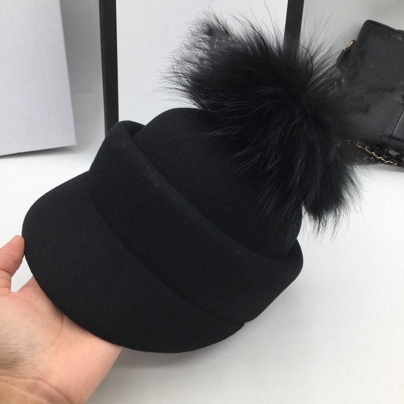 

Joker black wool hat horseman hat abnormity equestrian cap Leisure horseman Equestrian cap The little Fedoras