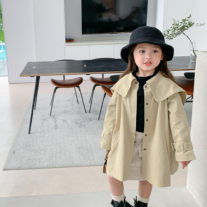 

2020 Autumn New Arrival Girls Fashion Long Sleeve Jackets Kids Coat, Beige