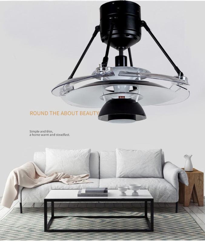 

New LED with Fan with Light Creative Simple Fan Light Invisible Black Ceiling