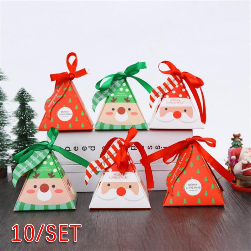 

Creative Christmas Candy Gift Box Baking Small Package Tray 10pcs suitable for packaging treats chocolates sweets gift Box