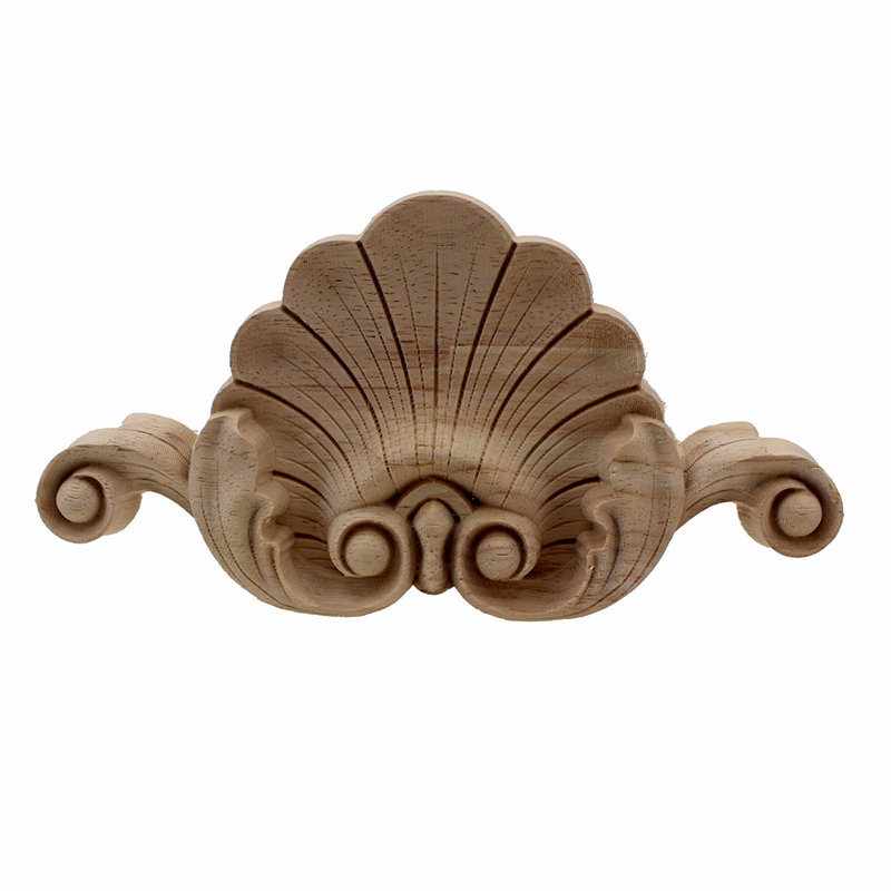

VZLX Flower Carving Natural Wood Appliques for Furniture Cabinet Unpainted Wooden Mouldings Decal Decorative Figurine
