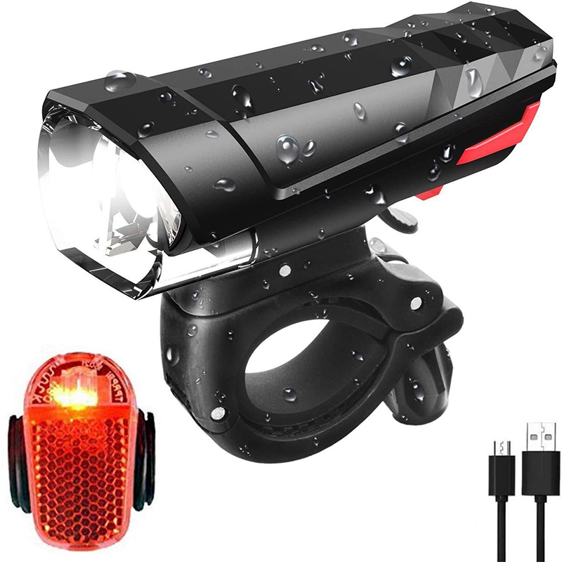 

Bike Light Comes with Free Tail Light Powerful Bike Headlight Compatible with Mountain Kids Street Bikes Front and Back Illumina