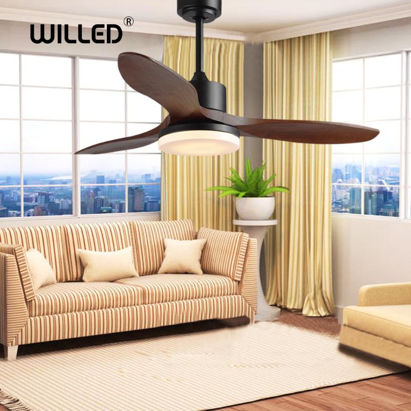 

48 Inch Ceiling Fans wooden remote control fan silence reverse wood 3 Blades 220v 24w for living room