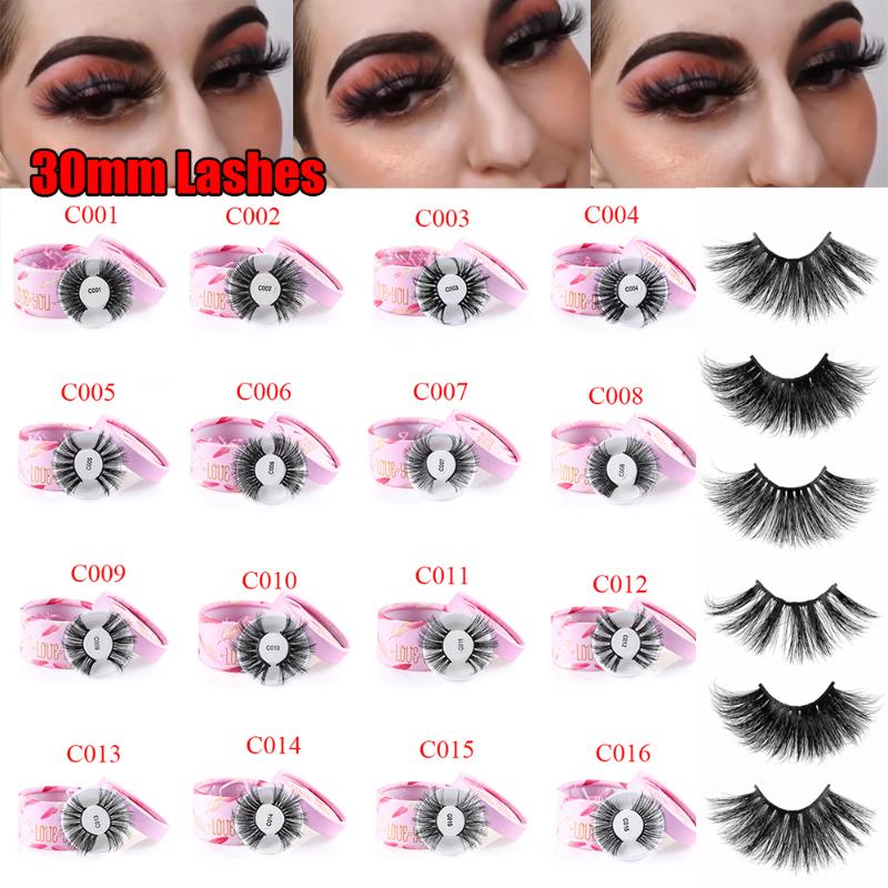 

1 Box 30mm 3D Lashes Individual Mink Eyelashes Natural Long Volume Dramatic Stage Faux Cils False Eyelash Extension Eyes Beauty