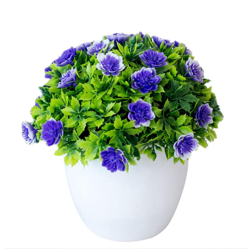 

Artificial Fake Flower Potted Plant Bonsai Christmas Wedding Party Artificial Plant Bonsai Home Hotel Garden Decor, Rose red