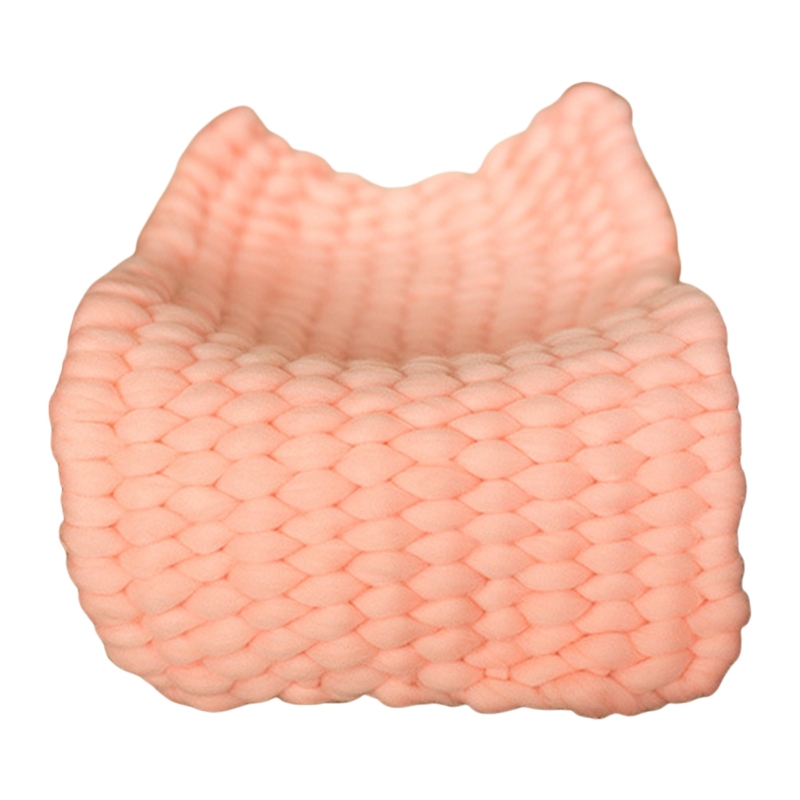 

New Newborn Photography Props Knitted Crochet Baby Blanket Infants Basket Accessory, White