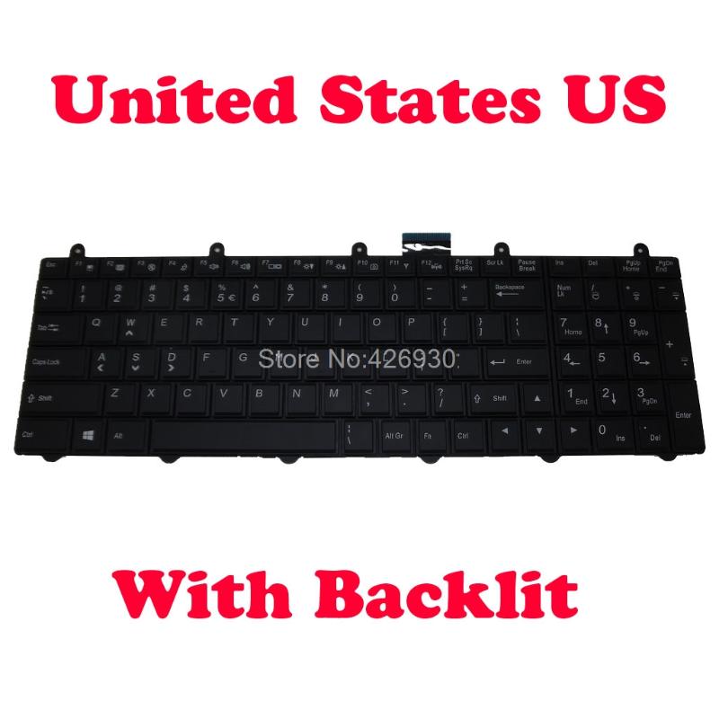 

US DM IT GR CZ Backlit Keyboard For CLEVO P157SM United States 6-80-P17S0-010-3 V132150BK3 Belgium BE 6-80-P170-240-3 V132150BK3