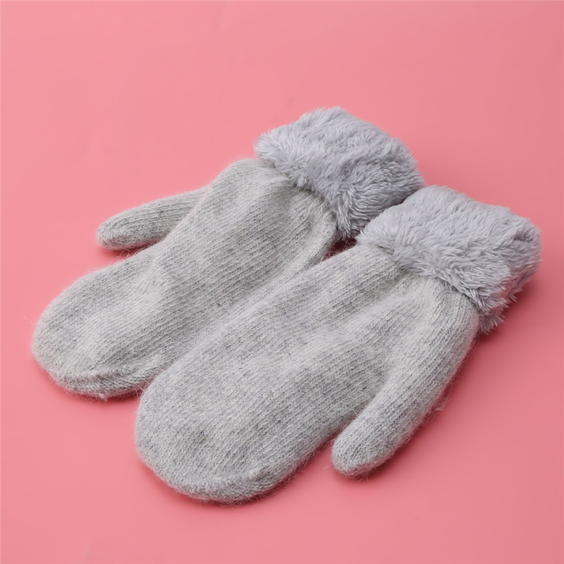 

Fashion Women Winter Gloves Pure Color Wool Soft Warm Thicken Gloves Female Warm Stretch Mittens Cute Winter Fingerless