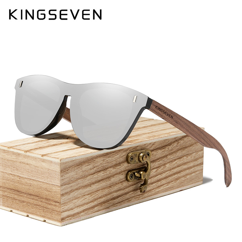 

Sunglasses KINGSEVEN 2021 Black Walnut Wood Polarized Men UV400 Protection Eyewear Wooden Original Accessories